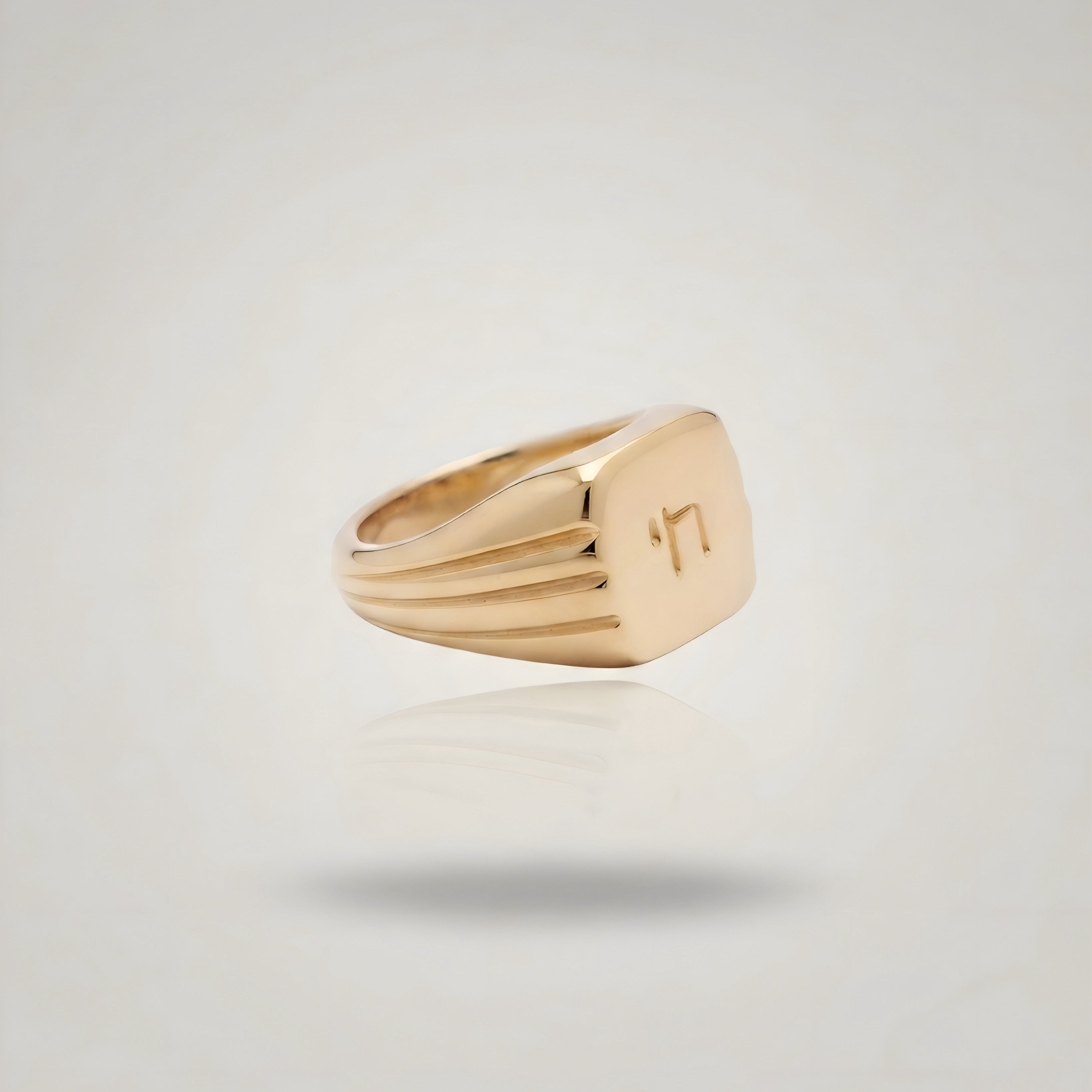 hand engraved gold pinky ring