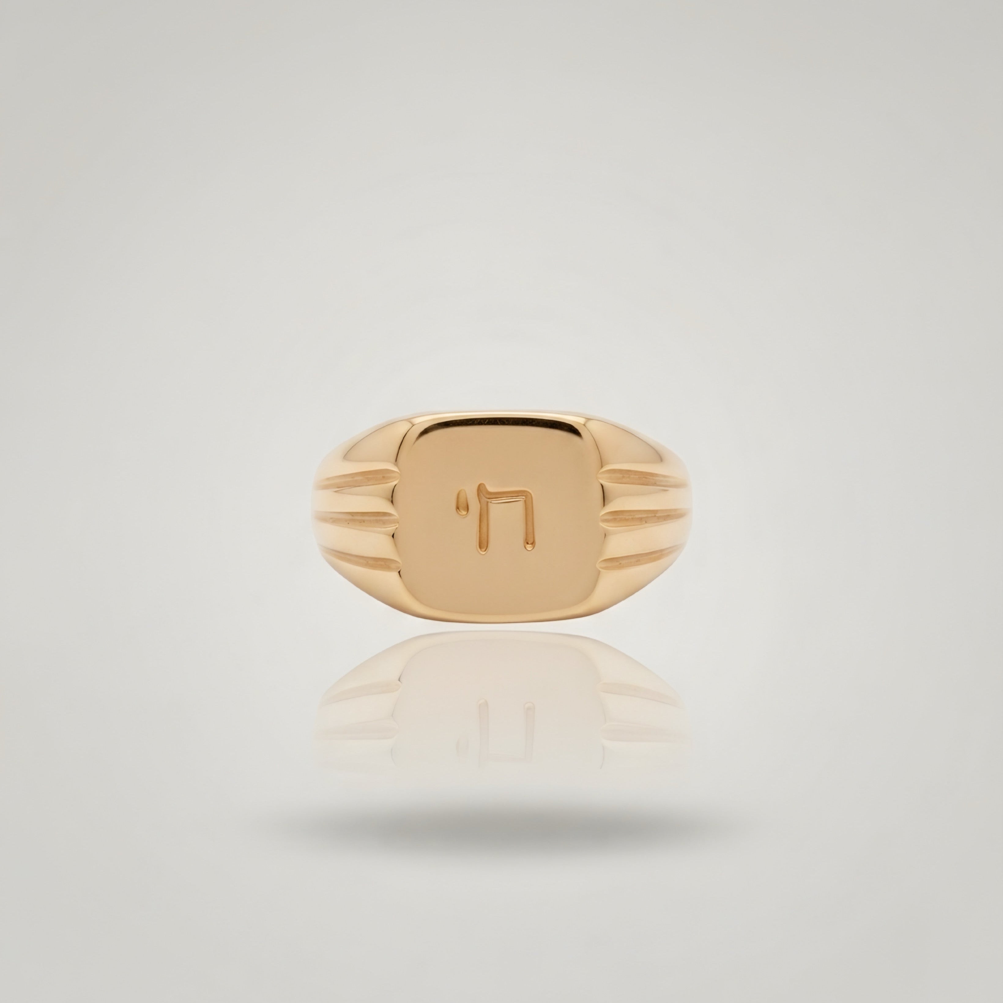 hand engraved yellow gold ring